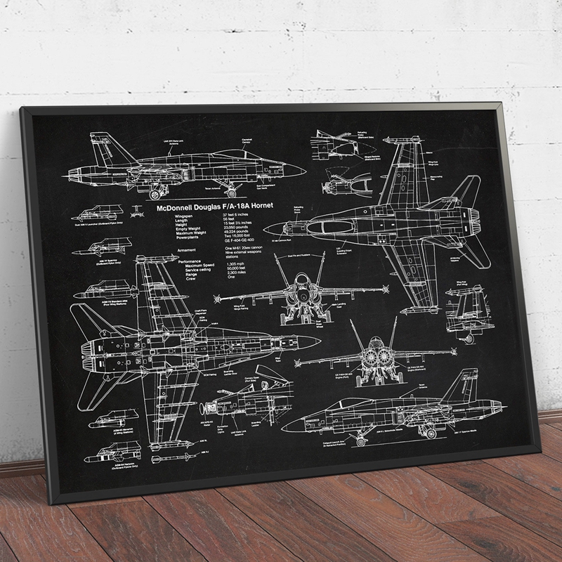 Star Map Poster - Air Force Plane F18 Hornet Patent