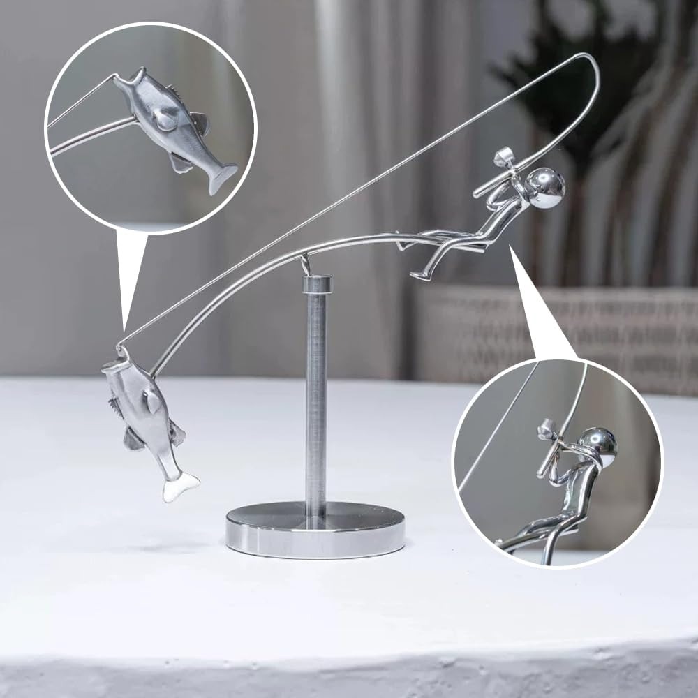 Handmade Kinetic Fishing Sculp - Newton Cradle Large บทวิจารณ์และราคา