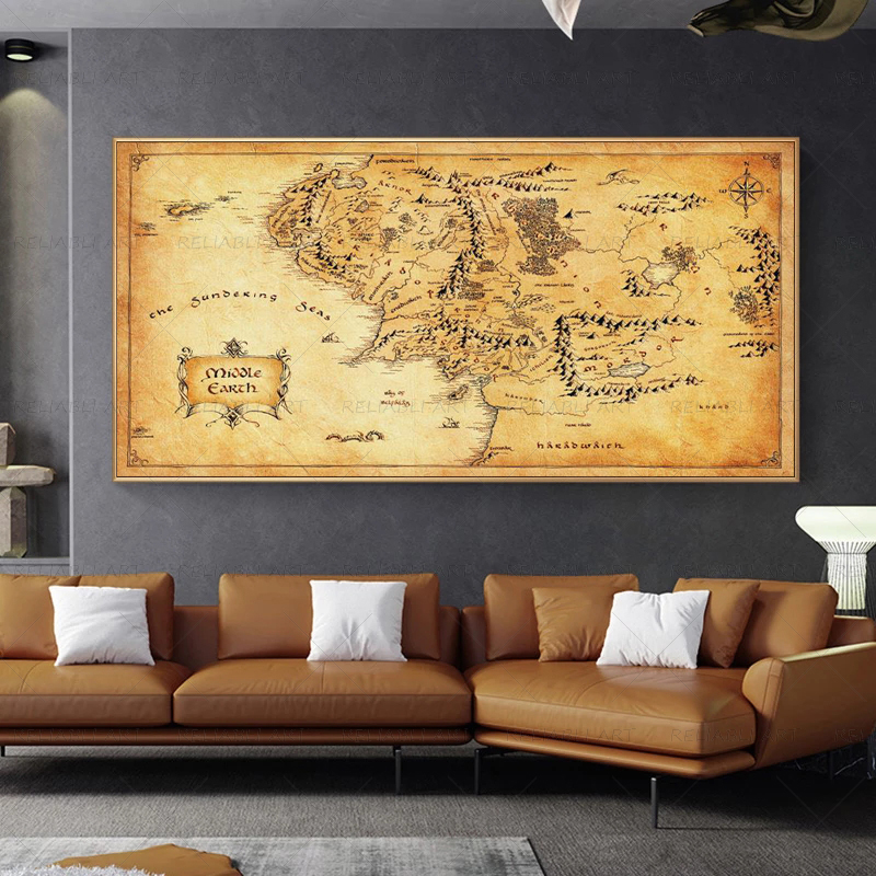 Retro The-Lord-of-Rings Map Po - Star Map Poster บทวิจารณ์และราคา