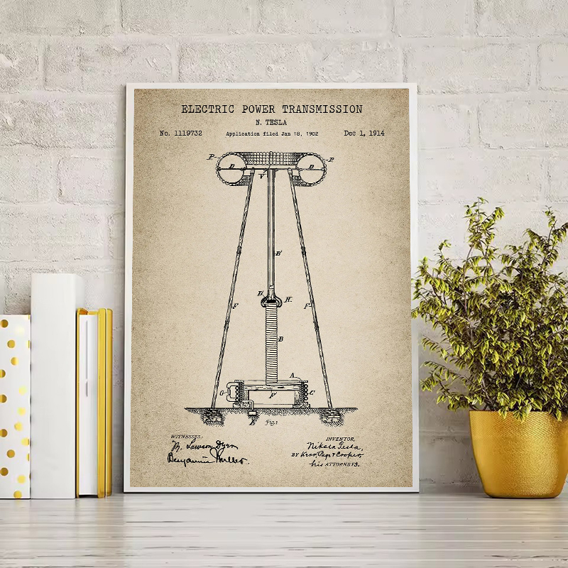 Vintage Tesla Electrical Paten - Star Map Poster บทวิจารณ์และราคา