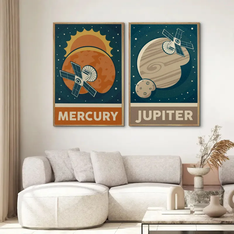 1pc Retro Solar System Planet  - Star Map Poster บทวิจารณ์และราคา