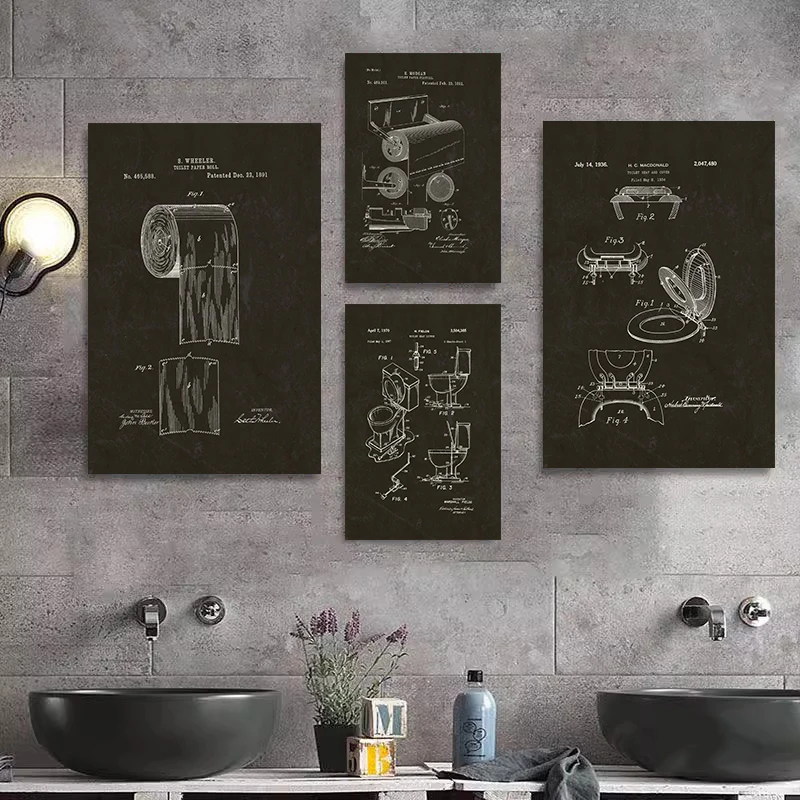 Modern Toilet Paper Blueprint  - Star Map Poster บทวิจารณ์และราคา