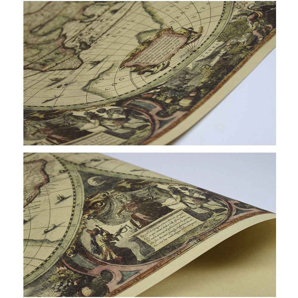 Retro World Map Nautical Ocean - Star Map Poster บทวิจารณ์และราคา