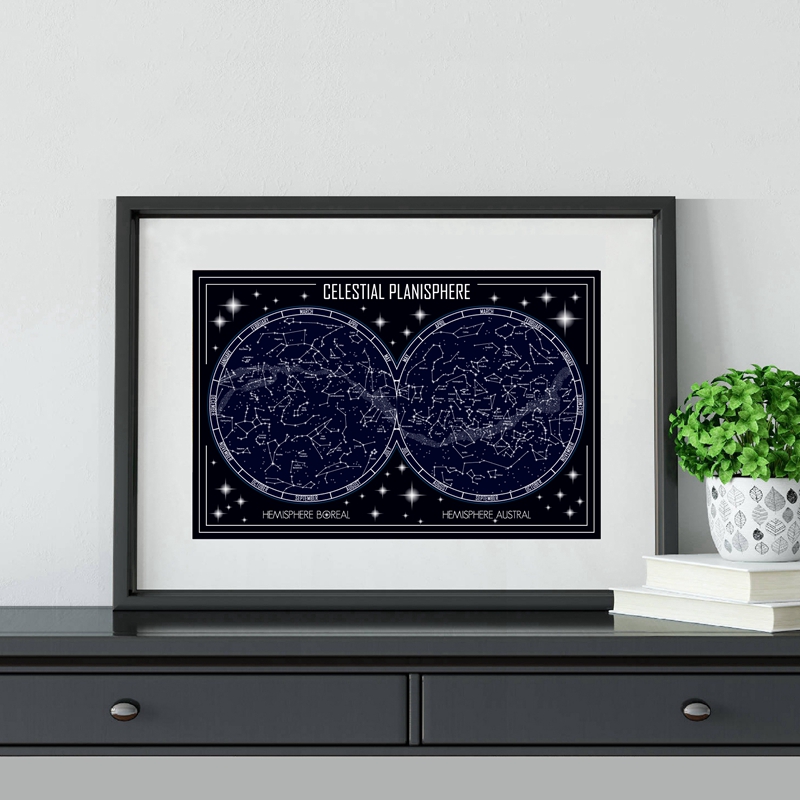 Celestial Planisphere Map Canv - Star Map Poster บทวิจารณ์และราคา